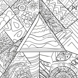 Colorful Triangle Patterns Coloring Page 31940-16450