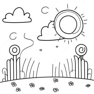 Sunny Day With Clouds Coloring Page 31980-16483