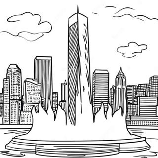 Twin Towers 9/11 Memorial Coloring Pages