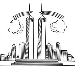 Twin Towers 9 11 Memorial Coloring Page 31989-16487