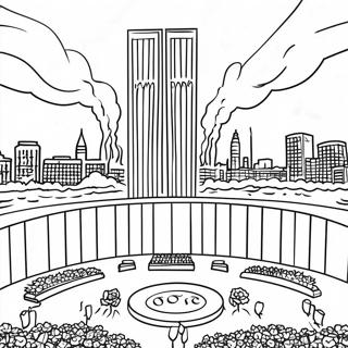 Twin Towers 9 11 Memorial Coloring Page 31989-16488