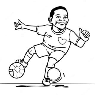 Pele Dribbling The Ball Coloring Page 32000-16498