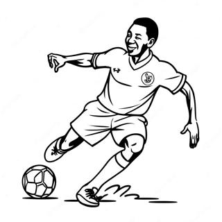 Pele Dribbling The Ball Coloring Page 32000-16500