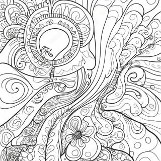 Colorful Drip Patterns Coloring Page 32010-16506