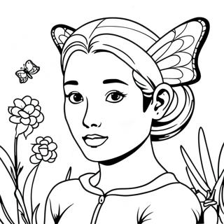 Kanao With Butterfly Coloring Page 32020-16513