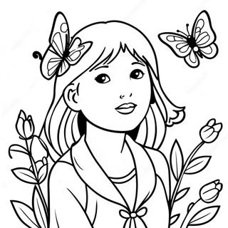 Kanao With Butterfly Coloring Page 32020-16514