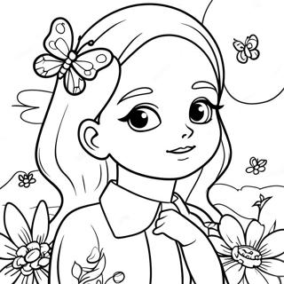 Kanao With Butterfly Coloring Page 32020-16516