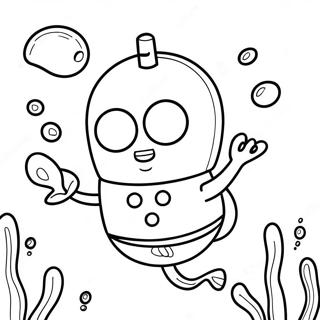 Cute Baby Spongebob Underwater Coloring Page 32060-16545