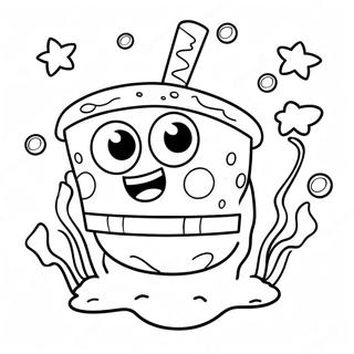 Cute Baby Spongebob Underwater Coloring Page 32060-16546