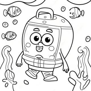 Cute Baby Spongebob Underwater Coloring Page 32060-16548