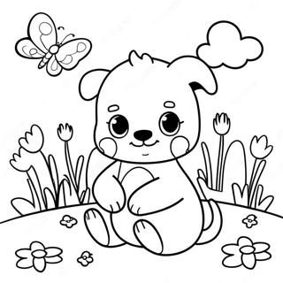 Cute Baby Animals In Spring Coloring Page 32080-16561