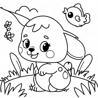 Cute Baby Animals In Spring Coloring Page 32080-16562