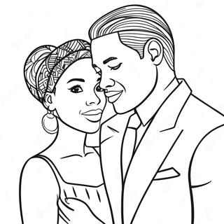 Romantic Black Couple Coloring Page 32100-16578