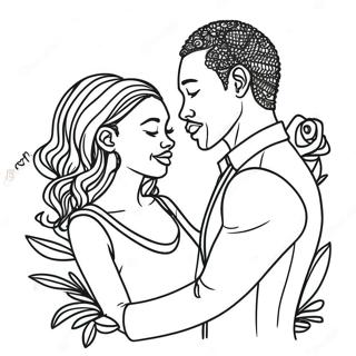 Romantic Black Couple Coloring Page 32100-16579