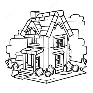 Minecraft House Coloring Page 32109-16582