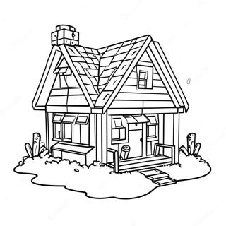 Cozy Minecraft Cottage Coloring Page 32110-16585