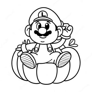 Luigi In A Pumpkin Costume Coloring Page 32140-16609