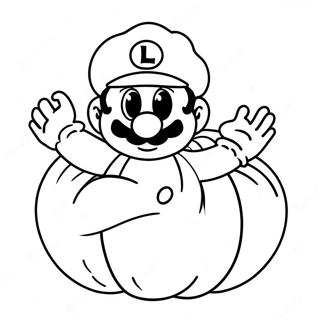 Luigi In A Pumpkin Costume Coloring Page 32140-16610