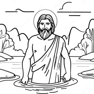 John The Baptist In The River Coloring Page 32170-16635