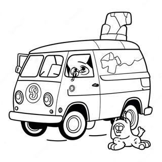 Scooby Doo And Mystery Machine Coloring Page 32180-16641