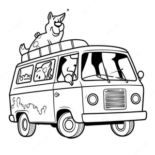 Scooby Doo And Mystery Machine Coloring Page 32180-16642