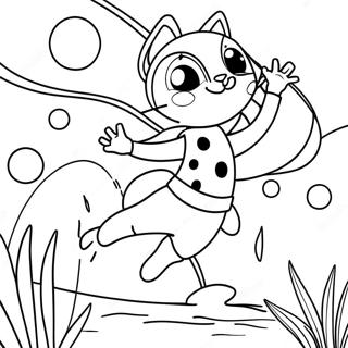 Ladybug And Cat Noir Action Scene Coloring Page 3219-2631