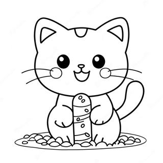 Cute Kitty With Sprinkles Coloring Page 32200-16657