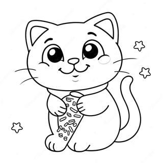 Cute Kitty With Sprinkles Coloring Page 32200-16658