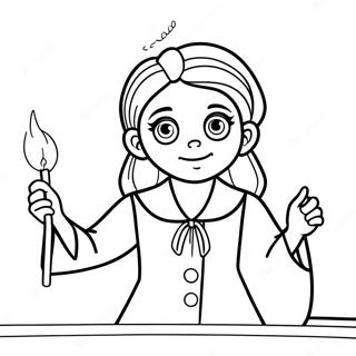 Hermione Casting A Spell Coloring Page 32220-16673