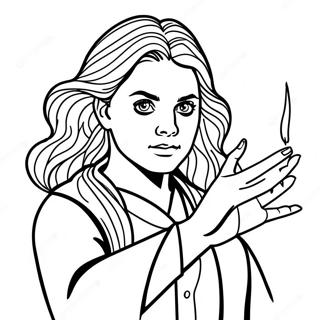 Hermione Casting A Spell Coloring Page 32220-16674