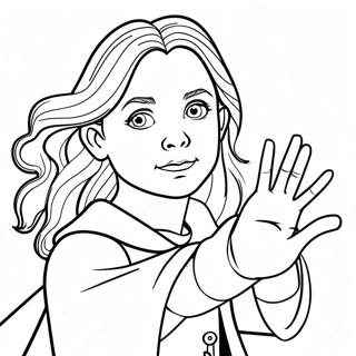 Hermione Casting A Spell Coloring Page 32220-16675