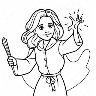 Hermione Casting A Spell Coloring Page 32220-16676