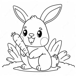 Cute Rabbit With Carrots Coloring Page 32230-16681