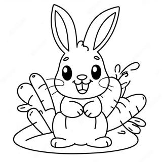 Cute Rabbit With Carrots Coloring Page 32230-16682