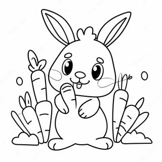 Cute Rabbit With Carrots Coloring Page 32230-16683