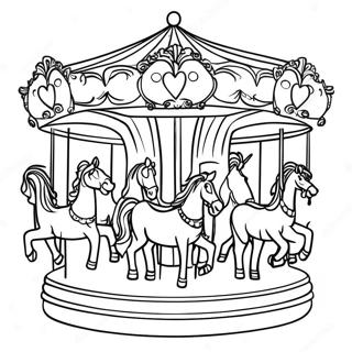 Vintage Carousel Scene Coloring Page 32250-16699