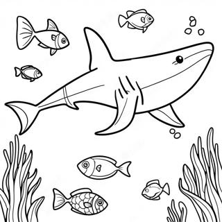 Colorful Shark Underwater Scene Coloring Page 32260-16707