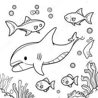 Colorful Shark Underwater Scene Coloring Page 32260-16708