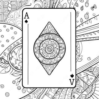 Colorful Playing Cards On A Table Coloring Page 32280-16721