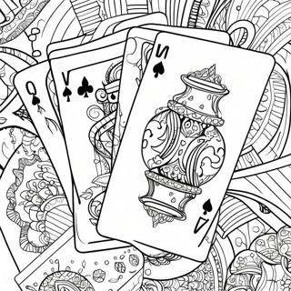 Colorful Playing Cards On A Table Coloring Page 32280-16724