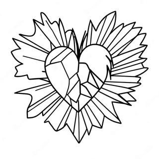 Shattered Heart Broken Heart Coloring Page 32299-16734