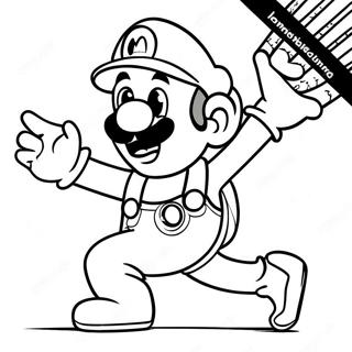 Luigi In Action Coloring Page 3229-2638