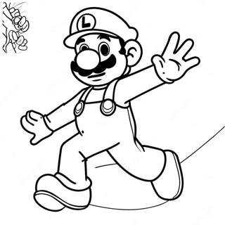 Luigi In Action Coloring Page 3229-2640