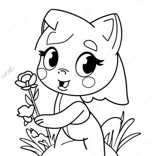 Cute Amy Rose With Flowers Coloring Page 322-261