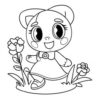 Cute Amy Rose With Flowers Coloring Page 322-262