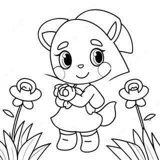 Cute Amy Rose With Flowers Coloring Page 322-264