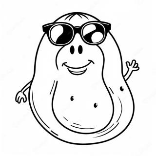 Funny Potato With Sunglasses Coloring Page 32310-16745