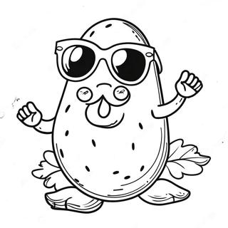 Funny Potato With Sunglasses Coloring Page 32310-16747