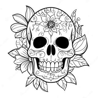 Floral Skull Tattoo Coloring Page 32330-16761