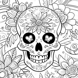 Floral Skull Tattoo Coloring Page 32330-16763